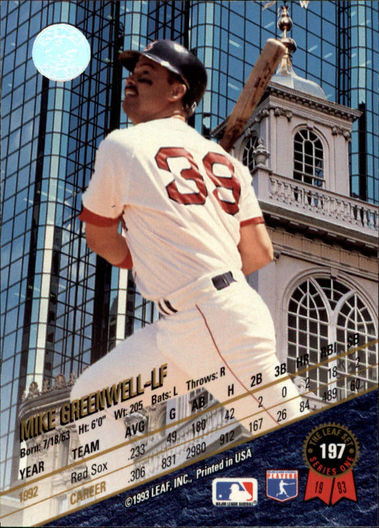 B6520- 1993 Leaf Baseball Card #s 1-249 +Rookies -You Pick- 15+ FREE US SHIP - Picture 395 of 483