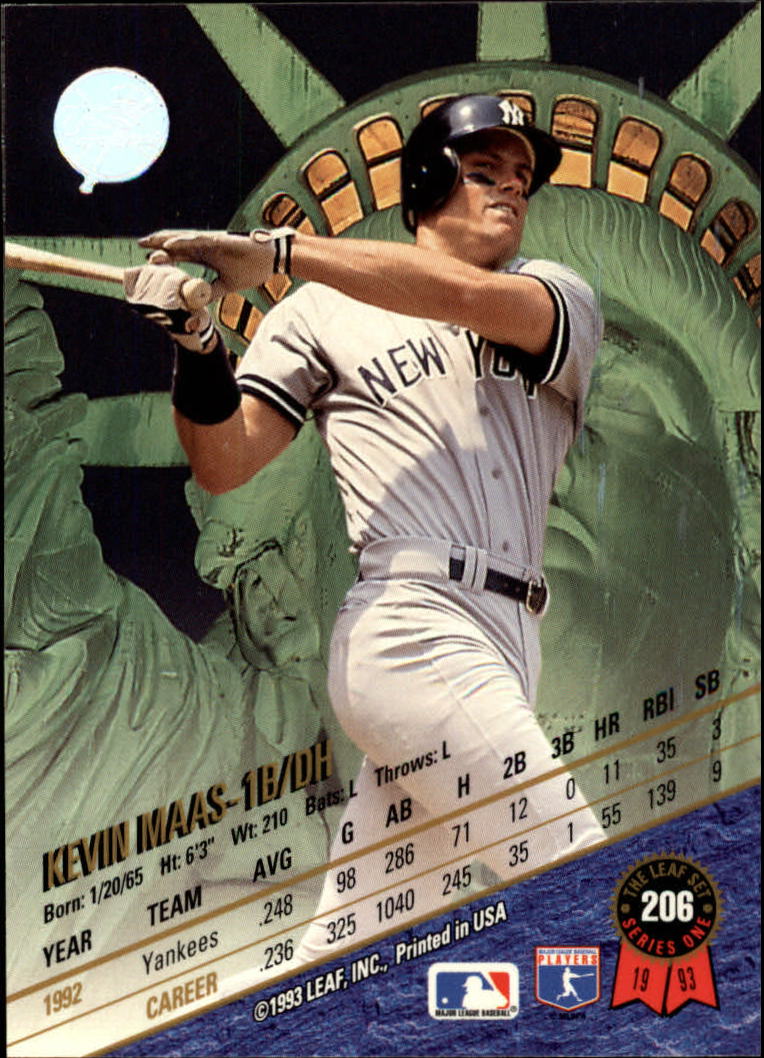 1993 Leaf Baseball "Main Set" Cards #201 to #400 - Picture 11 of 401