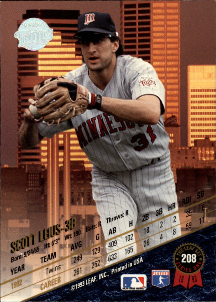 1993 Leaf Baseball "Main Set" Cards #201 to #400 - Picture 17 of 401
