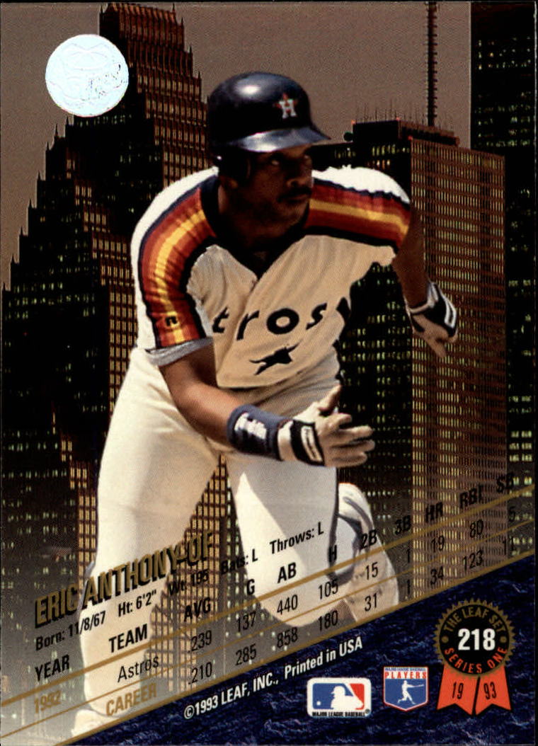 1993 Leaf Baseball "Main Set" Cards #201 to #400 - Picture 37 of 401