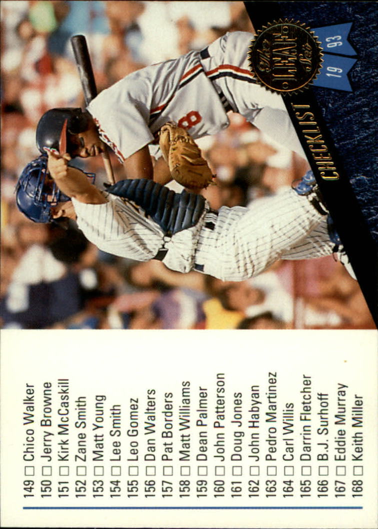 1993 Leaf Baseball "Main Set" Cards #201 to #400 - Picture 40 of 401
