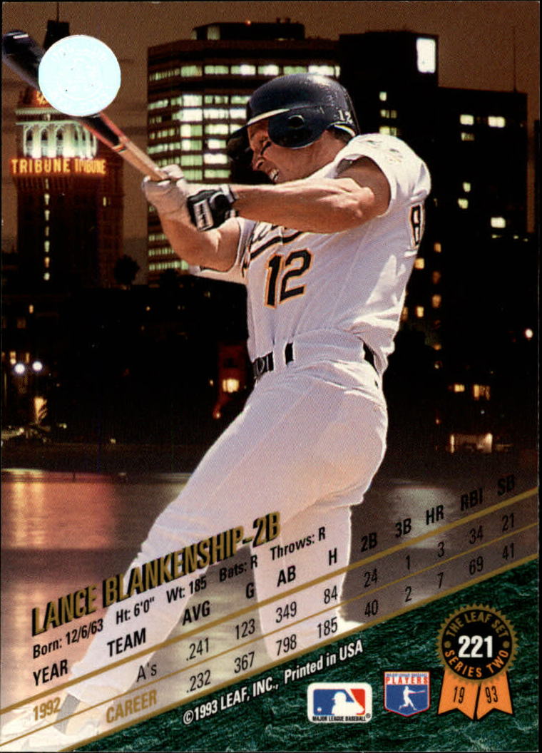 1993 Leaf Baseball "Main Set" Cards #201 to #400 - Picture 43 of 401