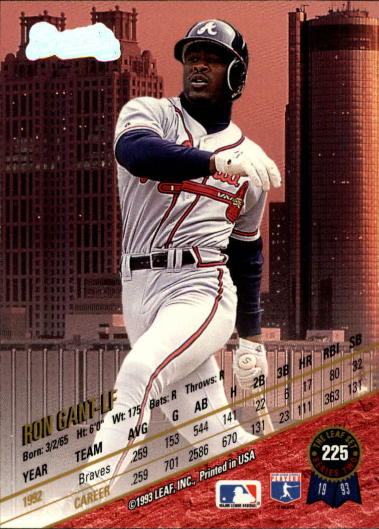 1993 Leaf Baseball "Main Set" Cards #201 to #400 - Picture 51 of 401