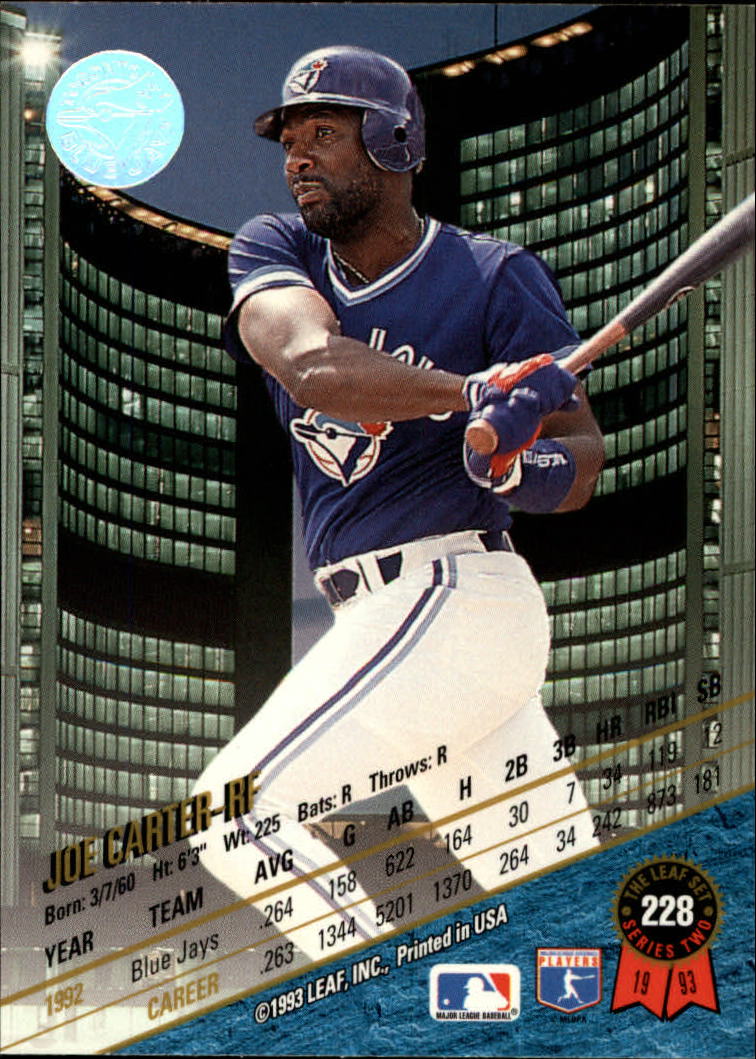 1993 Leaf Baseball "Main Set" Cards #201 to #400 - Picture 57 of 401