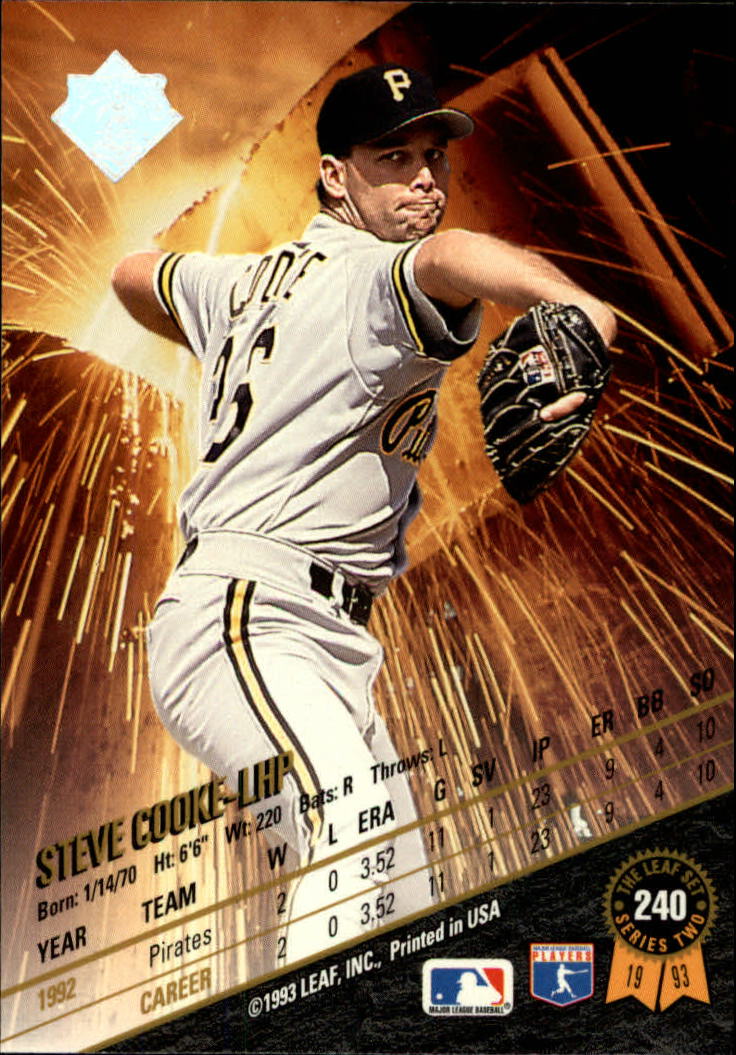 1993 Leaf Baseball "Main Set" Cards #201 to #400 - Picture 81 of 401