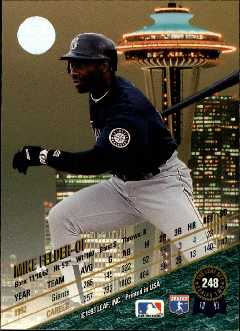 1993 Leaf Baseball "Main Set" Cards #201 to #400 - Picture 97 of 401