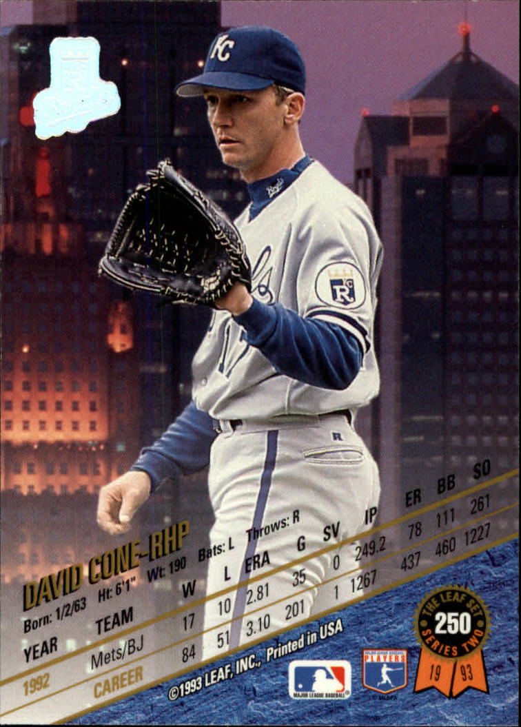 1993 Leaf Baseball "Main Set" Cards #201 to #400 - Picture 101 of 401