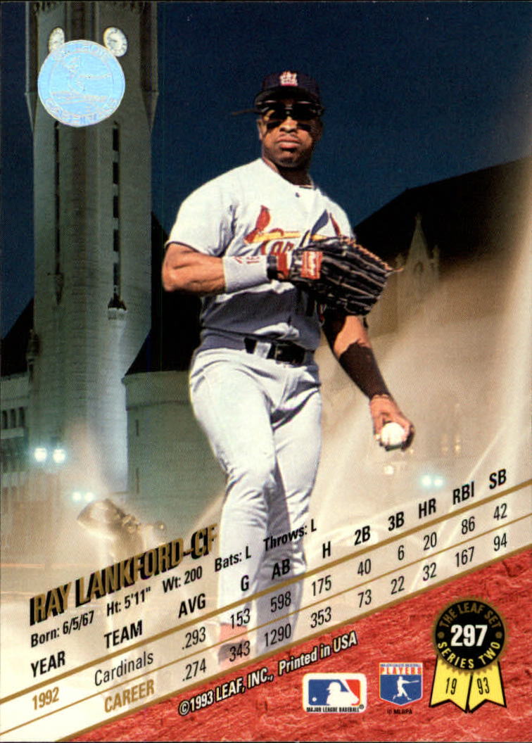 1993 Leaf Baseball "Main Set" Cards #201 to #400 - Picture 195 of 401