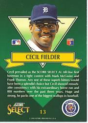 1993 Select (Score) Baseball "Chase Stars" Insert Cards - Picture 19 of 28