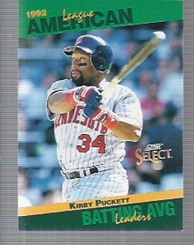 1993 Select Stat Leaders #2 Kirby Puckett