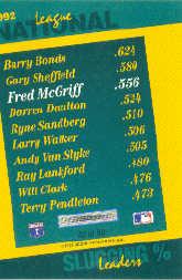 1993 Select Stat Leaders #48 Fred McGriff back image