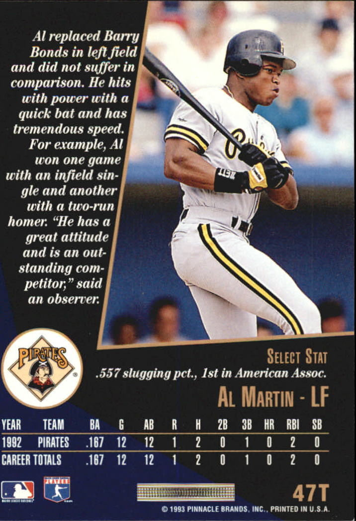 1993 Select Rookie/Traded #47T Al Martin back image