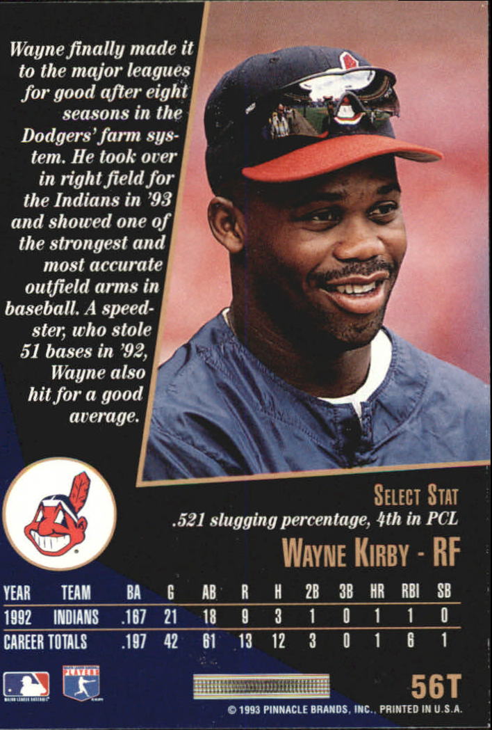 1993 Select Rookie/Traded #56T Wayne Kirby back image