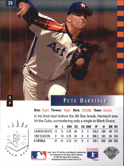 1993 SP #35 Pete Harnisch back image