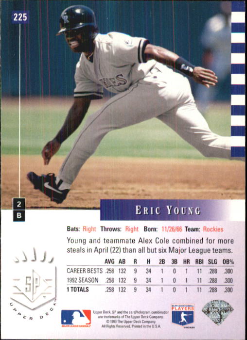 1993 SP #225 Eric Young back image
