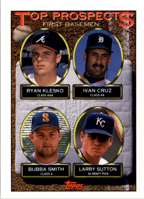 1993 Topps #423 Ryan Klesko/Ivan Cruz/Bubba Smith/Larry Sutton RC