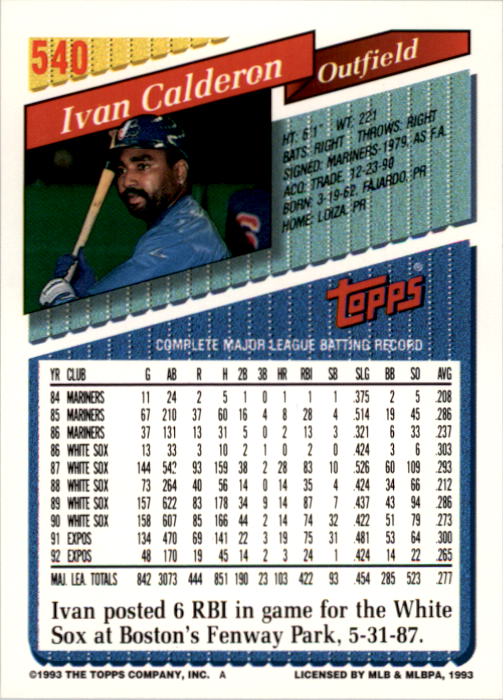 A6983- 1993 Topps Baseball Cards 401-650 +Rookies -You Pick- 15+ FREE US SHIP - Picture 267 of 485