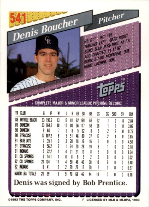 A6983- 1993 Topps Baseball Cards 401-650 +Rookies -You Pick- 15+ FREE US SHIP - Picture 269 of 485