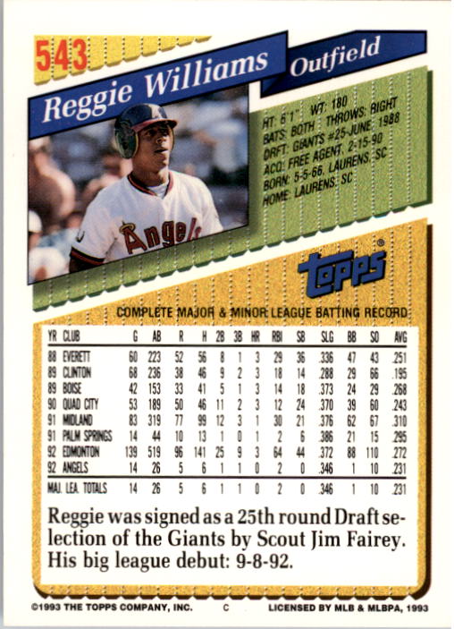 A6983- 1993 Topps Baseball Cards 401-650 +Rookies -You Pick- 15+ FREE US SHIP - Picture 273 of 485