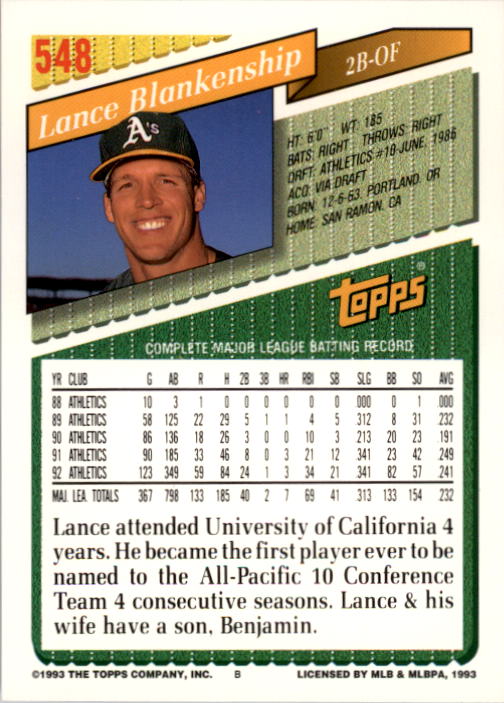 A6983- 1993 Topps Baseball Cards 401-650 +Rookies -You Pick- 15+ FREE US SHIP - Picture 283 of 485
