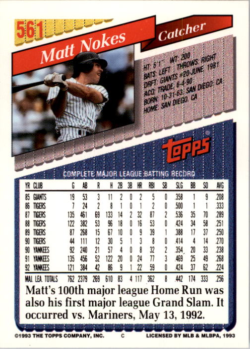 A6983- 1993 Topps Baseball Cards 401-650 +Rookies -You Pick- 15+ FREE US SHIP - Picture 309 of 485