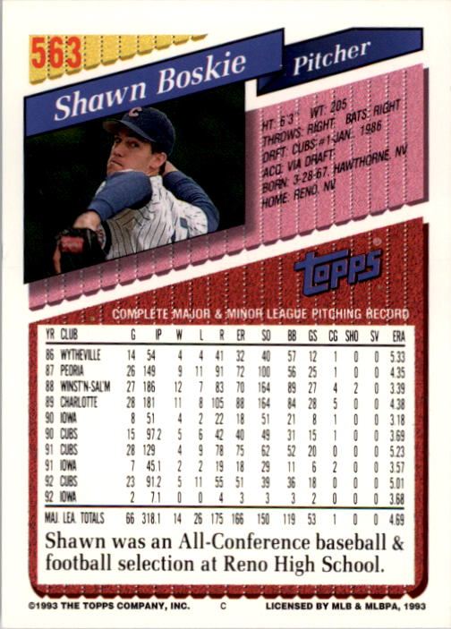 A6983- 1993 Topps Baseball Cards 401-650 +Rookies -You Pick- 15+ FREE US SHIP - Picture 311 of 485