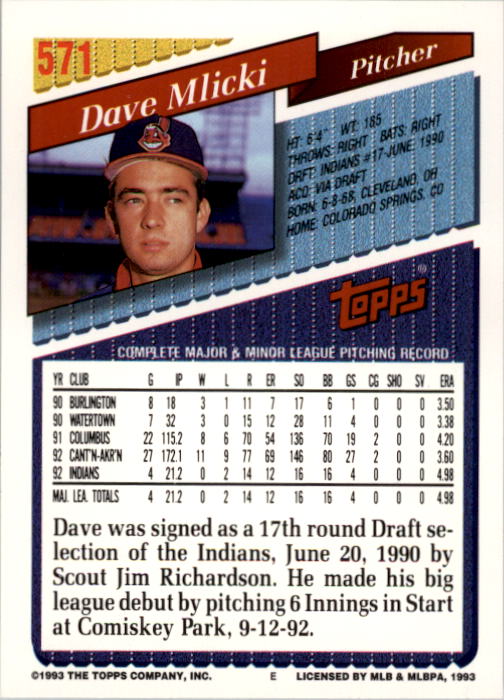 A6983- 1993 Topps Baseball Cards 401-650 +Rookies -You Pick- 15+ FREE US SHIP - Picture 327 of 485
