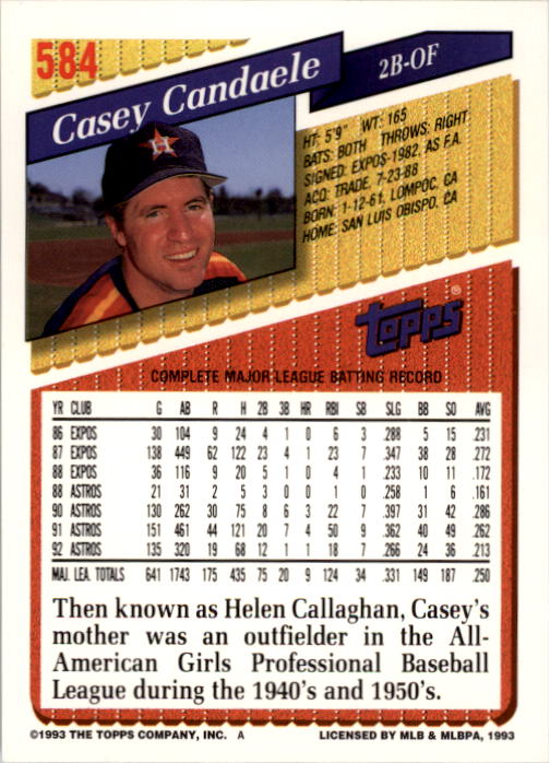 A6983- 1993 Topps Baseball Cards 401-650 +Rookies -You Pick- 15+ FREE US SHIP - Picture 353 of 485