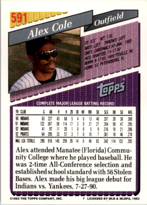 A6983- 1993 Topps Baseball Cards 401-650 +Rookies -You Pick- 15+ FREE US SHIP - Picture 367 of 485