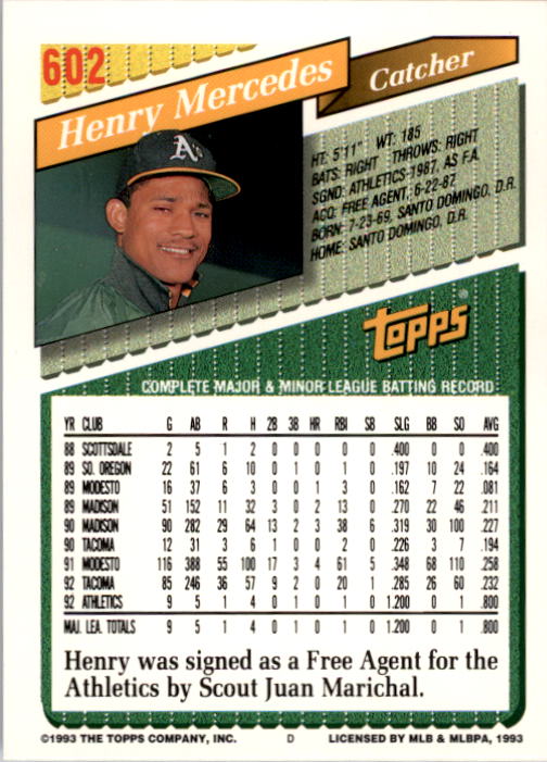 A6983- 1993 Topps Baseball Cards 401-650 +Rookies -You Pick- 15+ FREE US SHIP - Picture 389 of 485