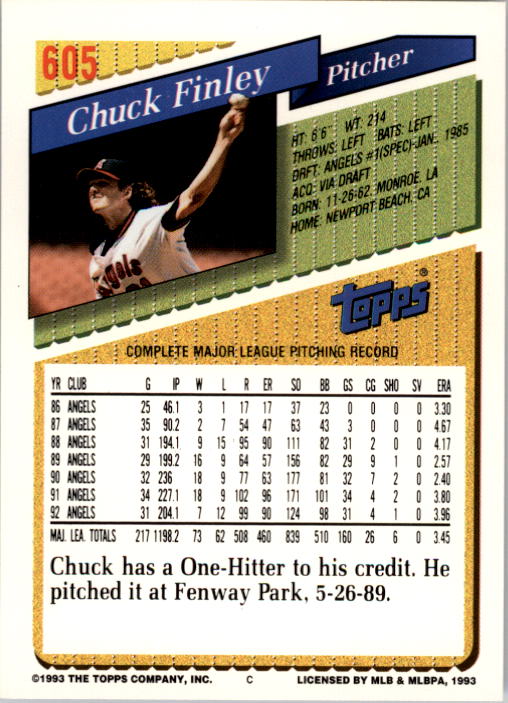 A6983- 1993 Topps Baseball Cards 401-650 +Rookies -You Pick- 15+ FREE US SHIP - Picture 395 of 485