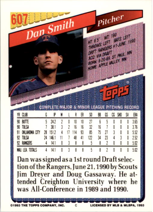 A6983- 1993 Topps Baseball Cards 401-650 +Rookies -You Pick- 15+ FREE US SHIP - Picture 399 of 485