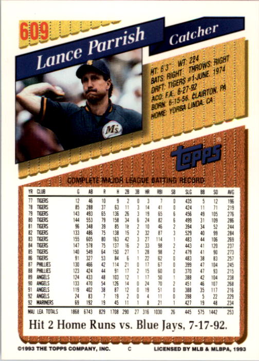 A6983- 1993 Topps Baseball Cards 401-650 +Rookies -You Pick- 15+ FREE US SHIP - Picture 403 of 485