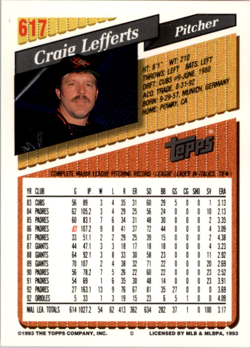A6983- 1993 Topps Baseball Cards 401-650 +Rookies -You Pick- 15+ FREE US SHIP - Picture 419 of 485