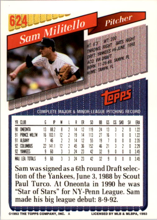 A6983- 1993 Topps Baseball Cards 401-650 +Rookies -You Pick- 15+ FREE US SHIP - Picture 433 of 485