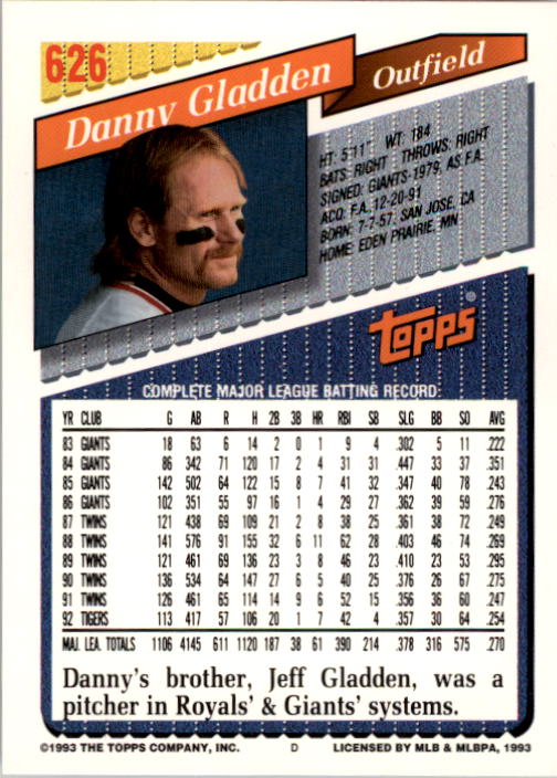 A6983- 1993 Topps Baseball Cards 401-650 +Rookies -You Pick- 15+ FREE US SHIP - Picture 437 of 485