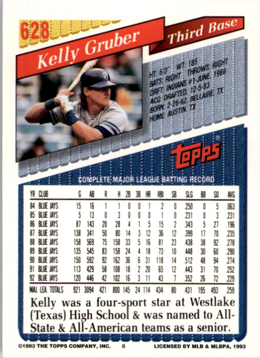 A6983- 1993 Topps Baseball Cards 401-650 +Rookies -You Pick- 15+ FREE US SHIP - Picture 441 of 485