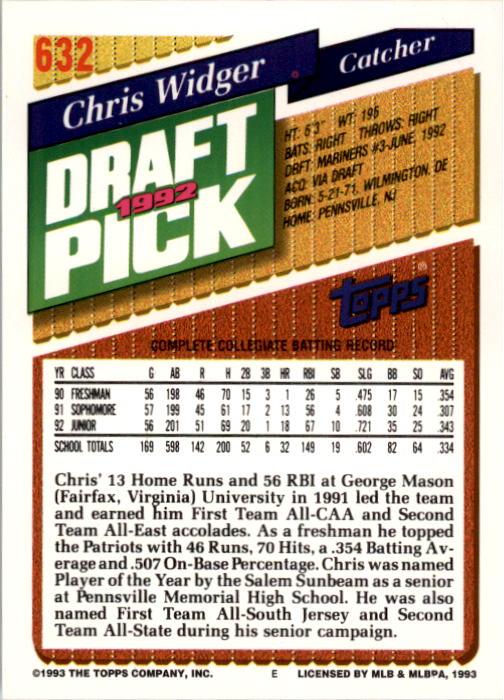 A6983- 1993 Topps Baseball Cards 401-650 +Rookies -You Pick- 15+ FREE US SHIP - Picture 449 of 485