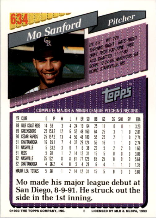 A6983- 1993 Topps Baseball Cards 401-650 +Rookies -You Pick- 15+ FREE US SHIP - Picture 453 of 485
