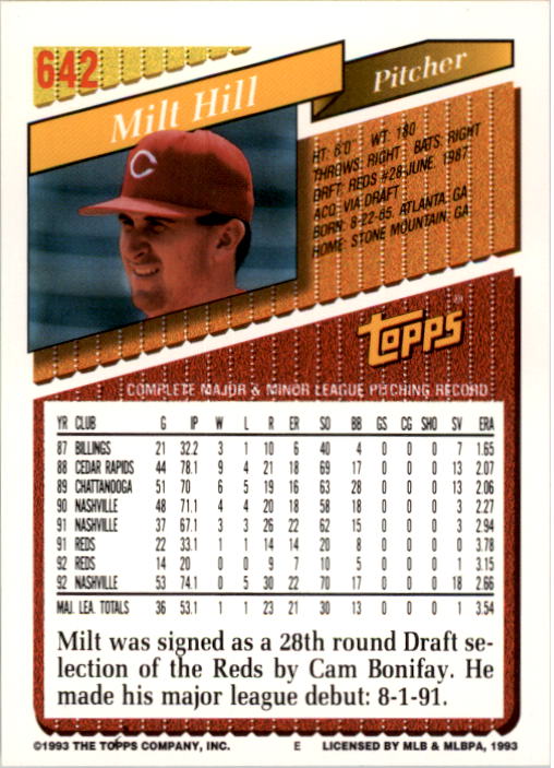 A6983- 1993 Topps Baseball Cards 401-650 +Rookies -You Pick- 15+ FREE US SHIP - Picture 469 of 485