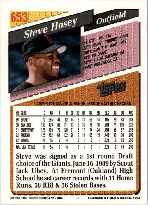 A6983- 1993 Topps Baseball Cards 651-825 +Rookies -You Pick- 15+ FREE US SHIP - Picture 7 of 339