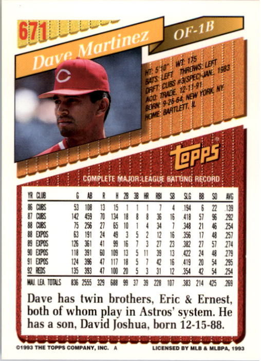 A6983- 1993 Topps Baseball Cards 651-825 +Rookies -You Pick- 15+ FREE US SHIP - Picture 41 of 339