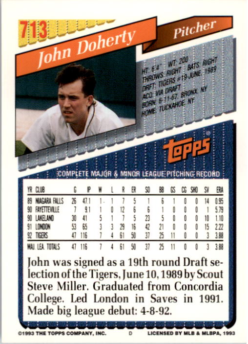 A6983- 1993 Topps Baseball Cards 651-825 +Rookies -You Pick- 15+ FREE US SHIP - Picture 119 of 339