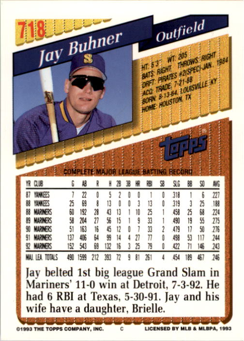 A6983- 1993 Topps Baseball Cards 651-825 +Rookies -You Pick- 15+ FREE US SHIP - Picture 129 of 339