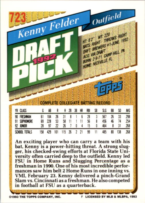 A6983- 1993 Topps Baseball Cards 651-825 +Rookies -You Pick- 15+ FREE US SHIP - Picture 137 of 339