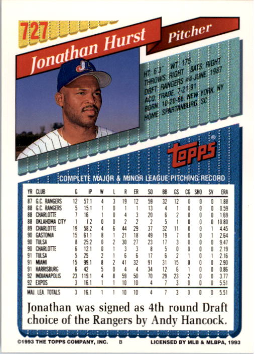 A6983- 1993 Topps Baseball Cards 651-825 +Rookies -You Pick- 15+ FREE US SHIP - Picture 145 of 339