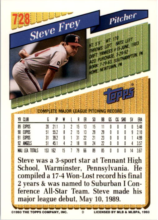 A6983- 1993 Topps Baseball Cards 651-825 +Rookies -You Pick- 15+ FREE US SHIP - Picture 147 of 339