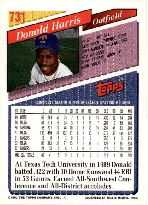 A6983- 1993 Topps Baseball Cards 651-825 +Rookies -You Pick- 15+ FREE US SHIP - Picture 153 of 339