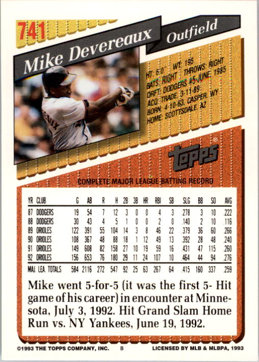 A6983- 1993 Topps Baseball Cards 651-825 +Rookies -You Pick- 15+ FREE US SHIP - Picture 173 of 339