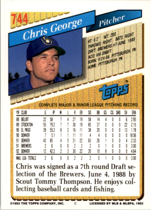 A6983- 1993 Topps Baseball Cards 651-825 +Rookies -You Pick- 15+ FREE US SHIP - Picture 179 of 339